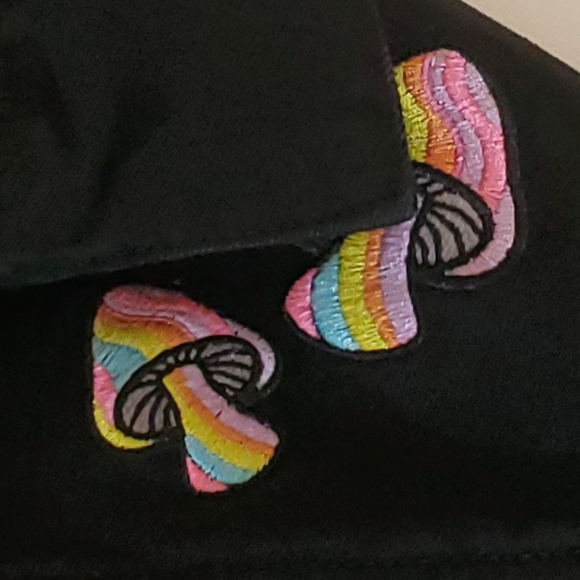 Brooklyn Cloth Have a Nice Trip Patch Black Denim Jacket Joshua Tree Mens Medium - Picture 10 of 11